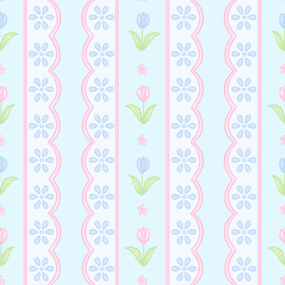 Blue Floral Scallop Play Dress - Persnickety Shop