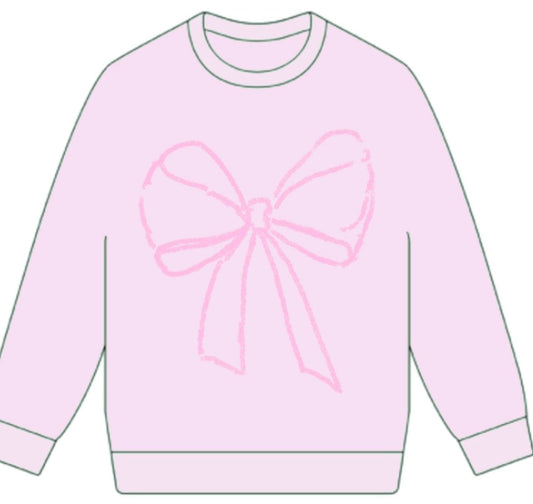 Mustard & Ketchup Kids Light Pink Bow Sweatshirt - Persnickety Shop