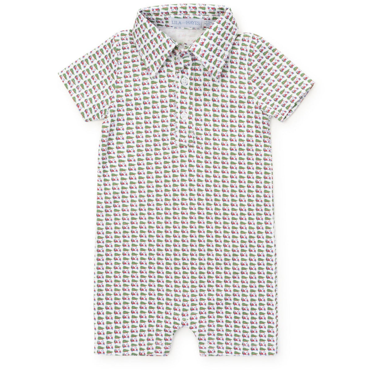 Lila and Hayes Tripp Boys' Polo Shortall - Christmas at the Club
