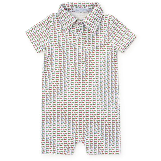 Lila and Hayes Tripp Boys' Polo Shortall - Christmas at the Club