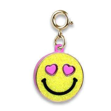 CHARM IT Gold Glitter Smiley Face Charm - Persnickety Shop