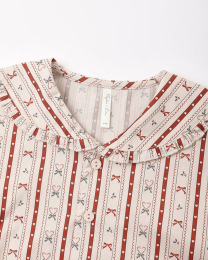 RYLEE + CRU RUFFLE PAJAMAS CANDY CANE LANE