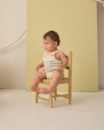 ASHTON KNIT ROMPER SEA GREEN STRIPE - Persnickety Shop