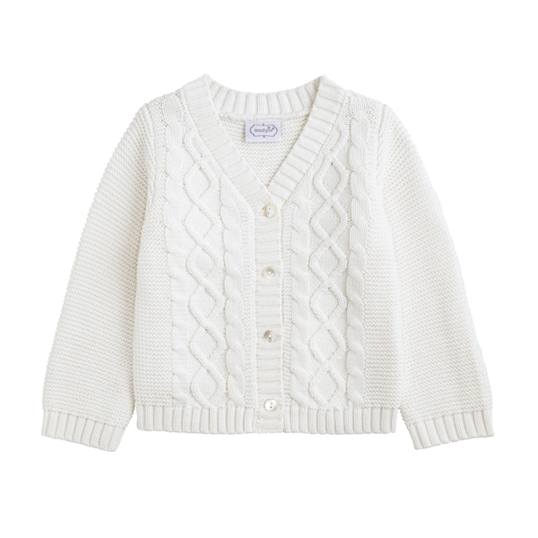 White Layette Cardigan XXS/0-6 Month - Persnickety Shop