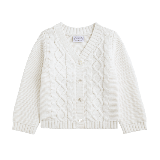White Layette Cardigan XXS/0-6 Month - Persnickety Shop