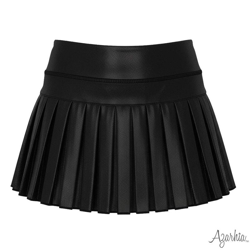 Azarhia Mini Pleated Skort- Black Shimmer