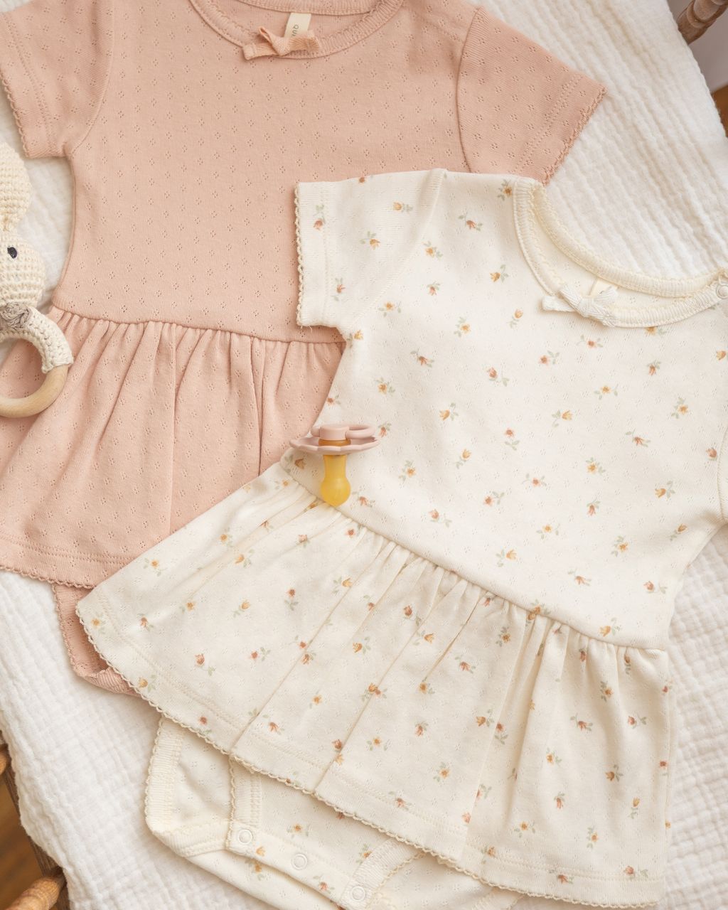 Pointelle Skirted Bodysuit || Melon - Persnickety Shop