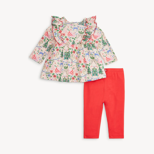 SUGAR PLUM DREAMS MODAL MAGNETIC LITTLE BABY DRESS WITH RUFFLES + LEGGING SET - Persnickety Shop