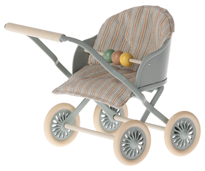 NEW Maileg Stroller, Baby Mice - Blue