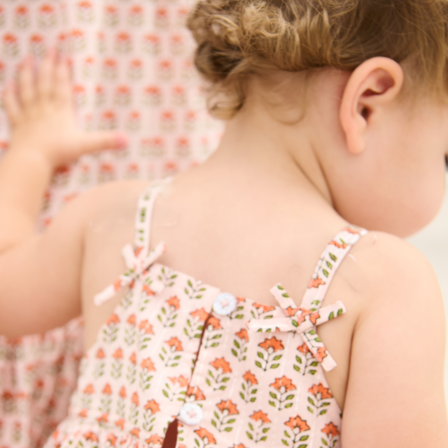 Pink Chicken - Baby Girls Tia Dress Set -Pink Prairie Block Print - Persnickety Shop