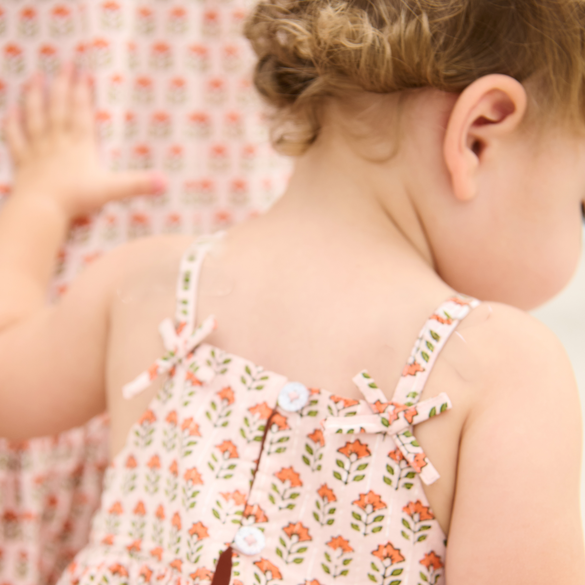 Pink Chicken - Baby Girls Tia Dress Set -Pink Prairie Block Print - Persnickety Shop