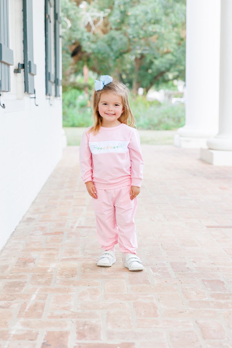 Trotter Street Kids Girl Flower Jogger Set