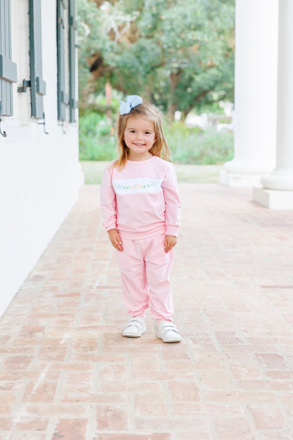 Trotter Street Kids Girl Flower Jogger Set