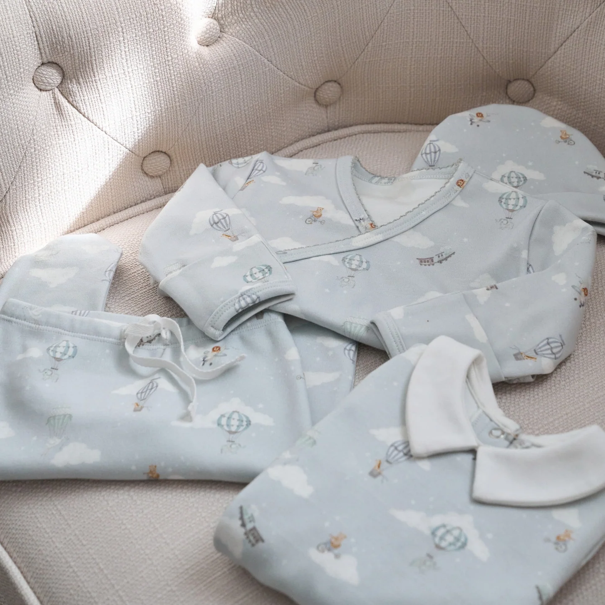 UP & AWAY DOUBLE LAYERED COLLAR JUMPSUIT 0-3M