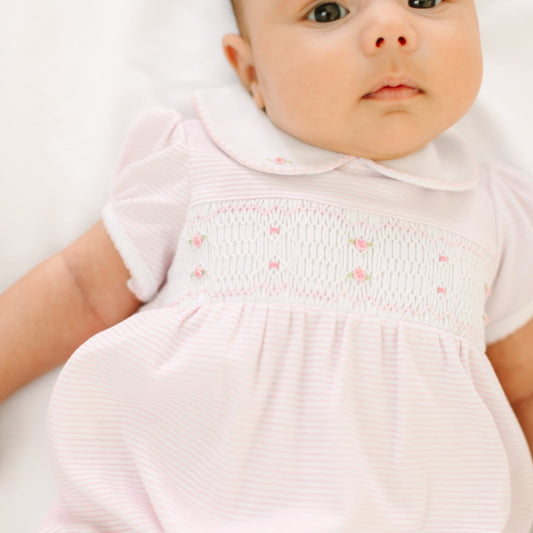 Magnolia Baby Anna Smocked Short Sleeve DRESS - Pink