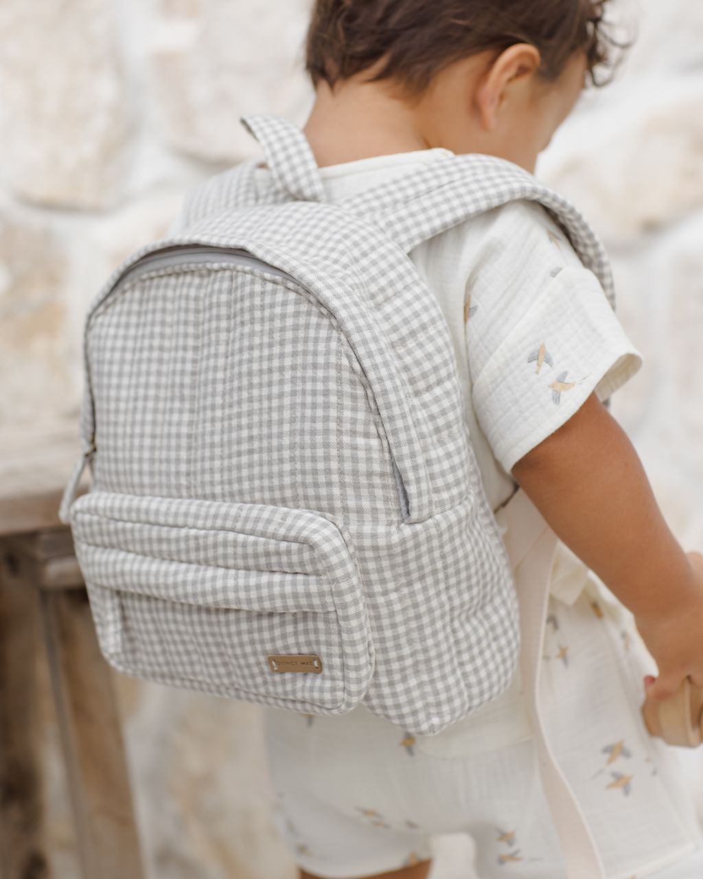 Mini Backpack || Sage Gingham - Persnickety Shop