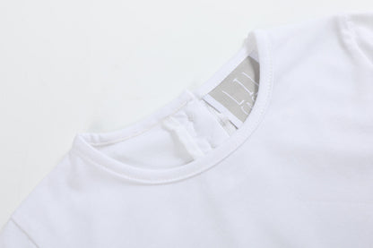 Lil Cactus White Cotton Layering Girls Shirt