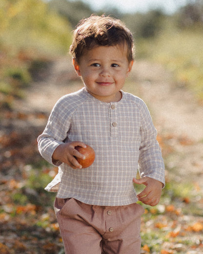 QUINCY MAE ZION SHIRT BLUE GINGHAM