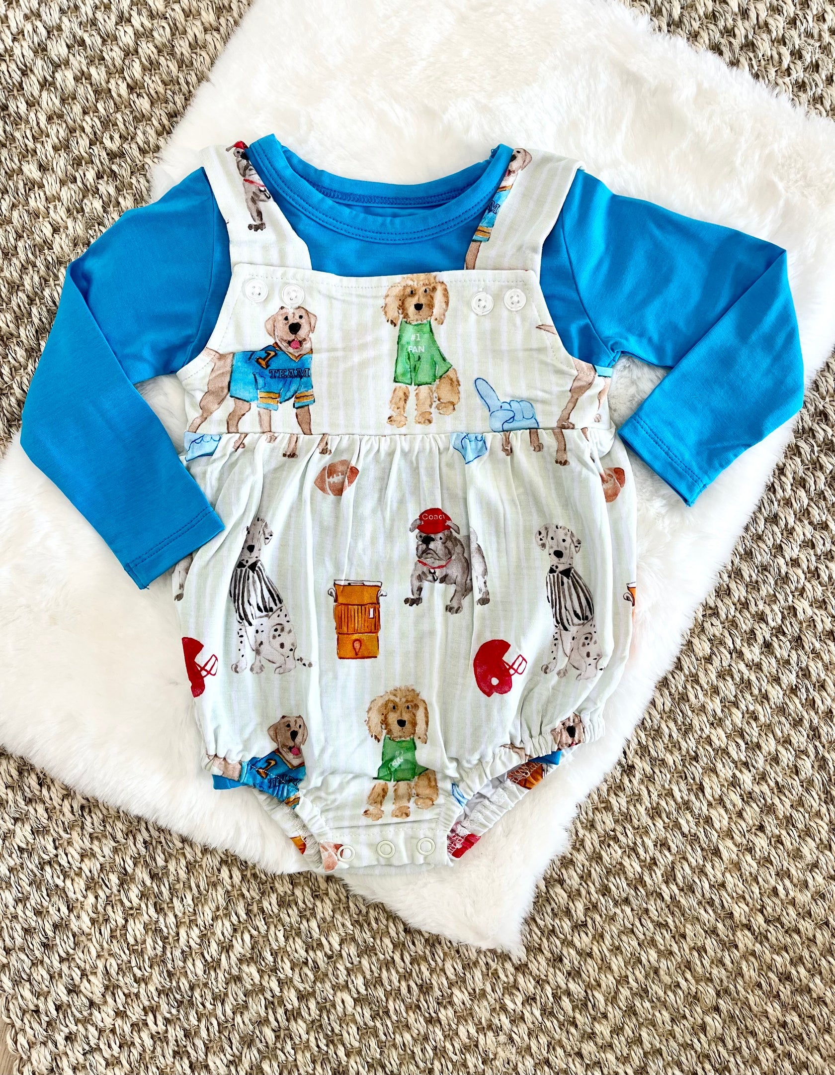 Sweet Bay Clothing-Sweet Bay Clothing- Puppy Football Bubble Size 6-12M - Persnickety Shop