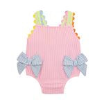 Seersucker Bow One-Piece Swimsuit - Persnickety Shop