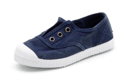 CIENTA NAVY CANVAS LACELESS SNEAKER - Persnickety Shop