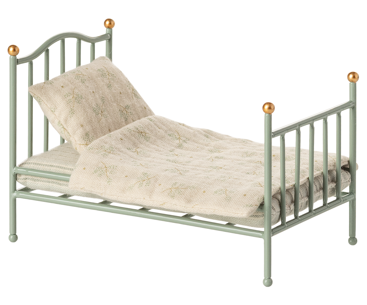 Maileg Vintage single bed, Mouse - Mint - Persnickety Shop