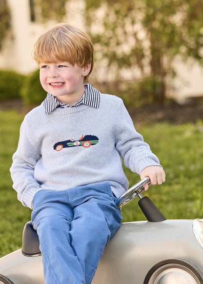 Little English Pull On Pant - Stormy Blue Corduroy
