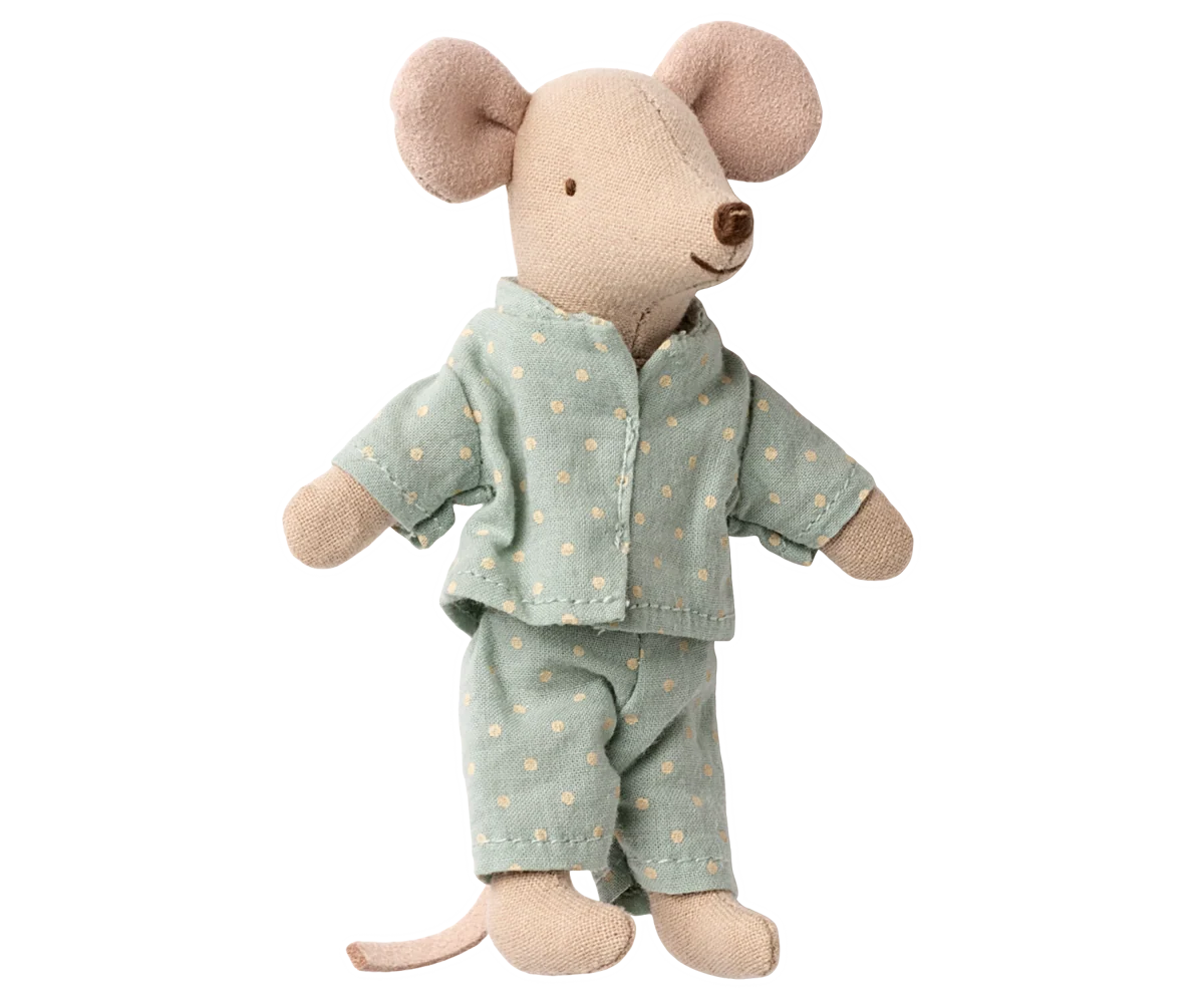 Maileg NEW Little brother mouse in matchbox BLUE POLKA DOT