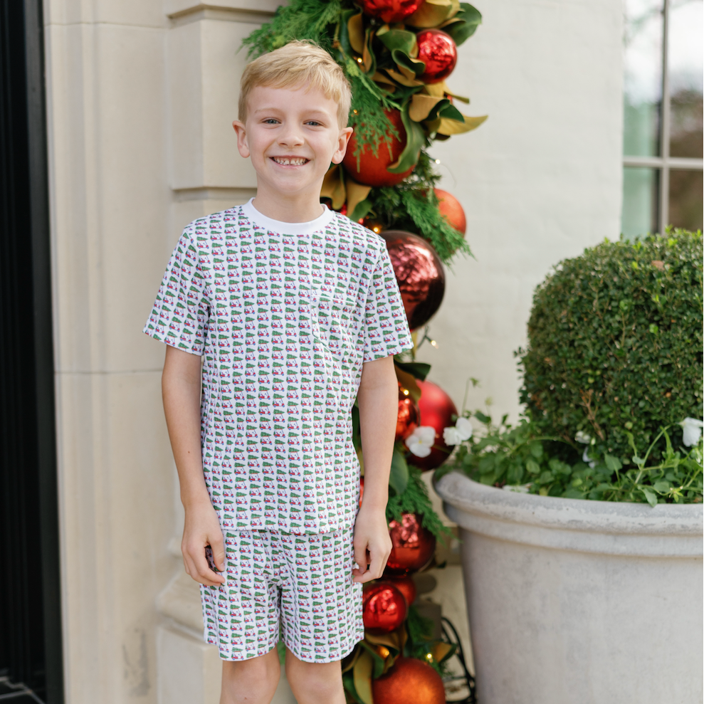 Lila and Hayes Charles Boys' Short Set - Christmas At The Club