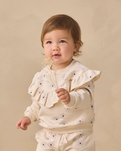 Quincy Mae RELAXED FLEECE SWEATPANT BLUE DAISY