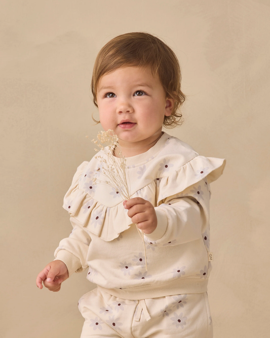 Quincy Mae RELAXED FLEECE SWEATPANT BLUE DAISY