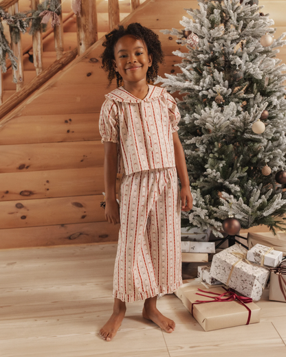 RYLEE + CRU RUFFLE PAJAMAS CANDY CANE LANE