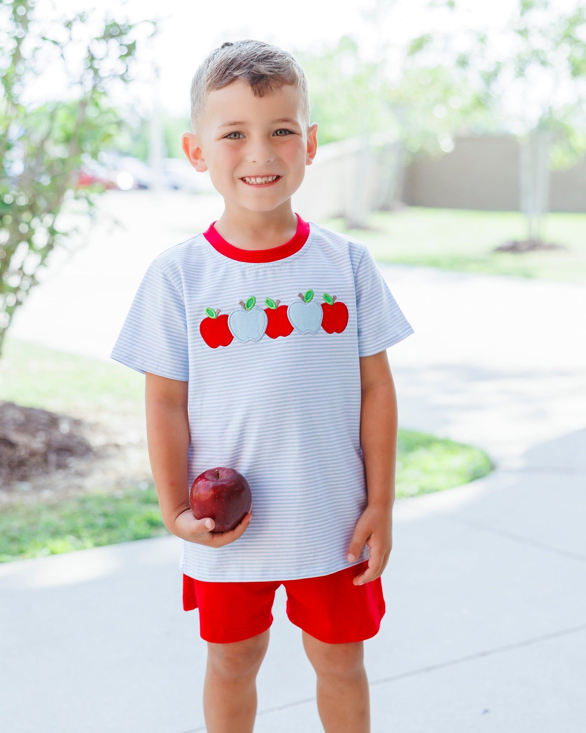 Apple A Day Short Set  by Jellybean Smock Candy - Persnickety Shop