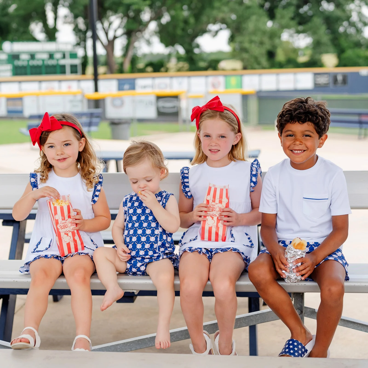 Lila and Hayes WALKER BOYS' SHORT SET - UP AT BAT BASEBALL - Persnickety Shop
