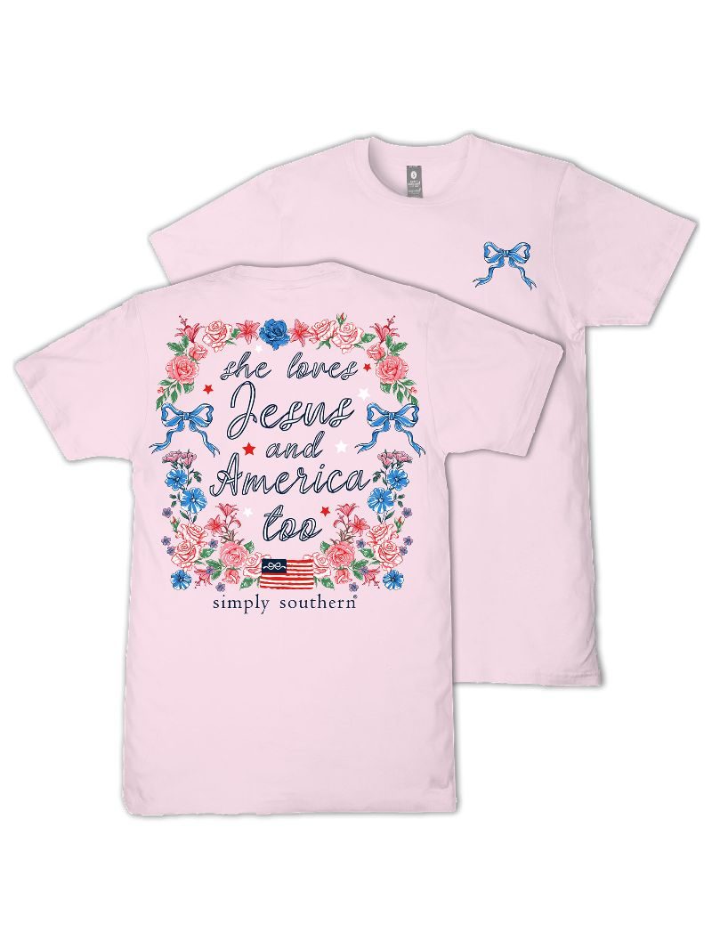 Simply Southern Girls Jesus Patriotic T-Shirt - Persnickety Shop