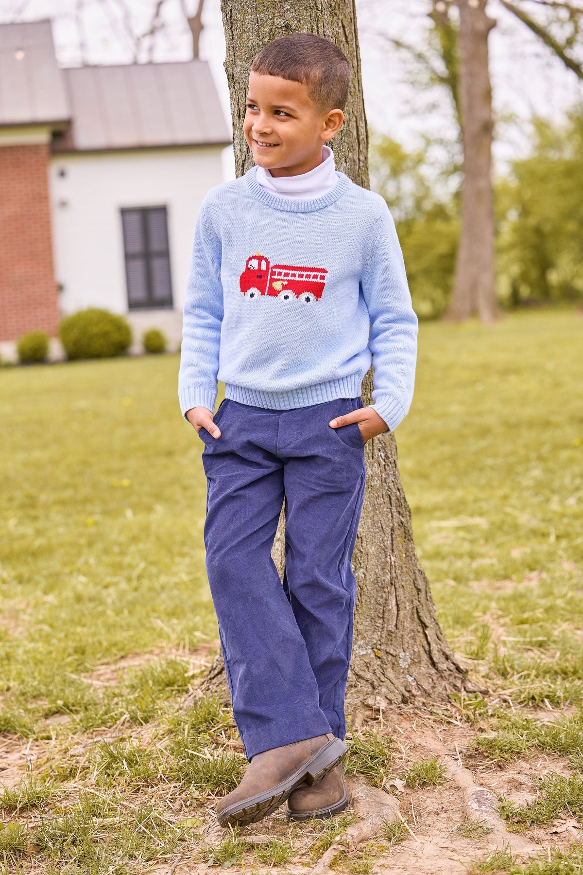 Little English Pull On Pant - Navy Corduroy
