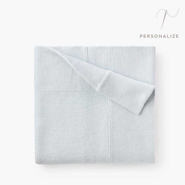 ELEGANT BABY PALE BLUE SOFIA + FINN KNIT BABY BLANKET