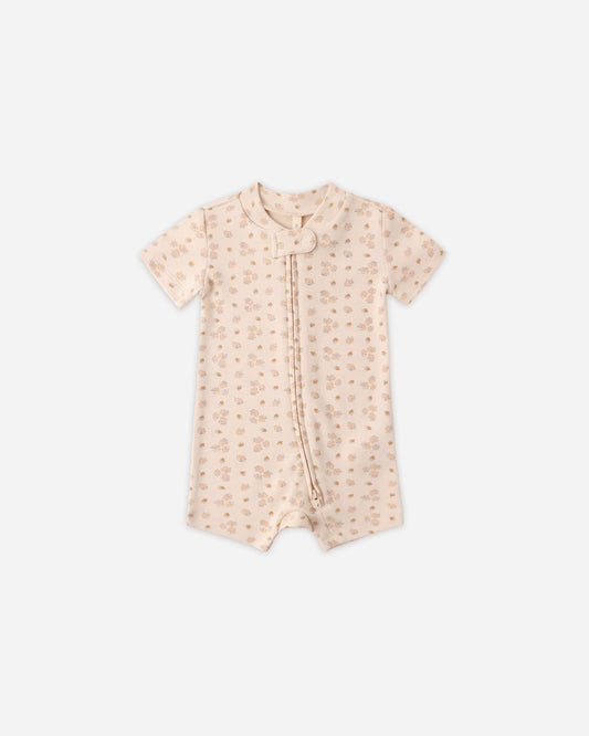 Zip Short Sleeve Sleeper || Strawberries - Persnickety Shop