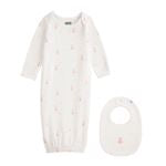Pink Bunny Gown & Bib Set - Persnickety Shop