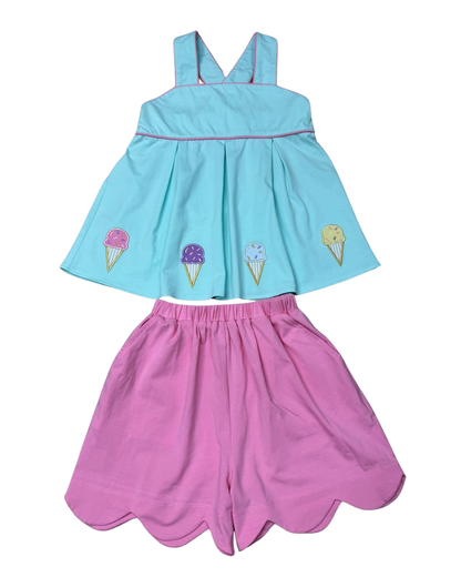 Scream For Ice Cream Applique Short Set - Persnickety Shop
