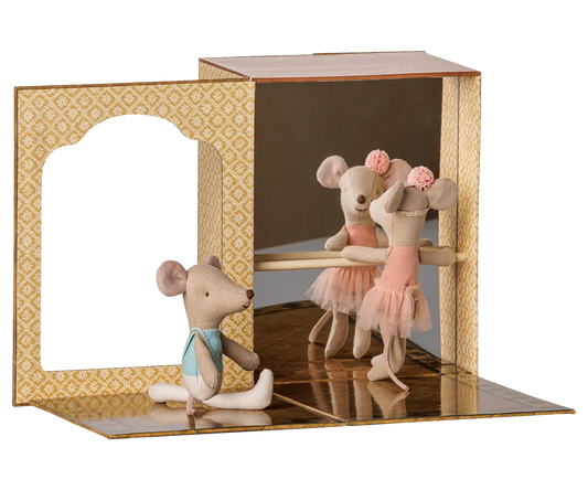 MAILEG Ballet mice in dance studio, Little sister and brother 6105