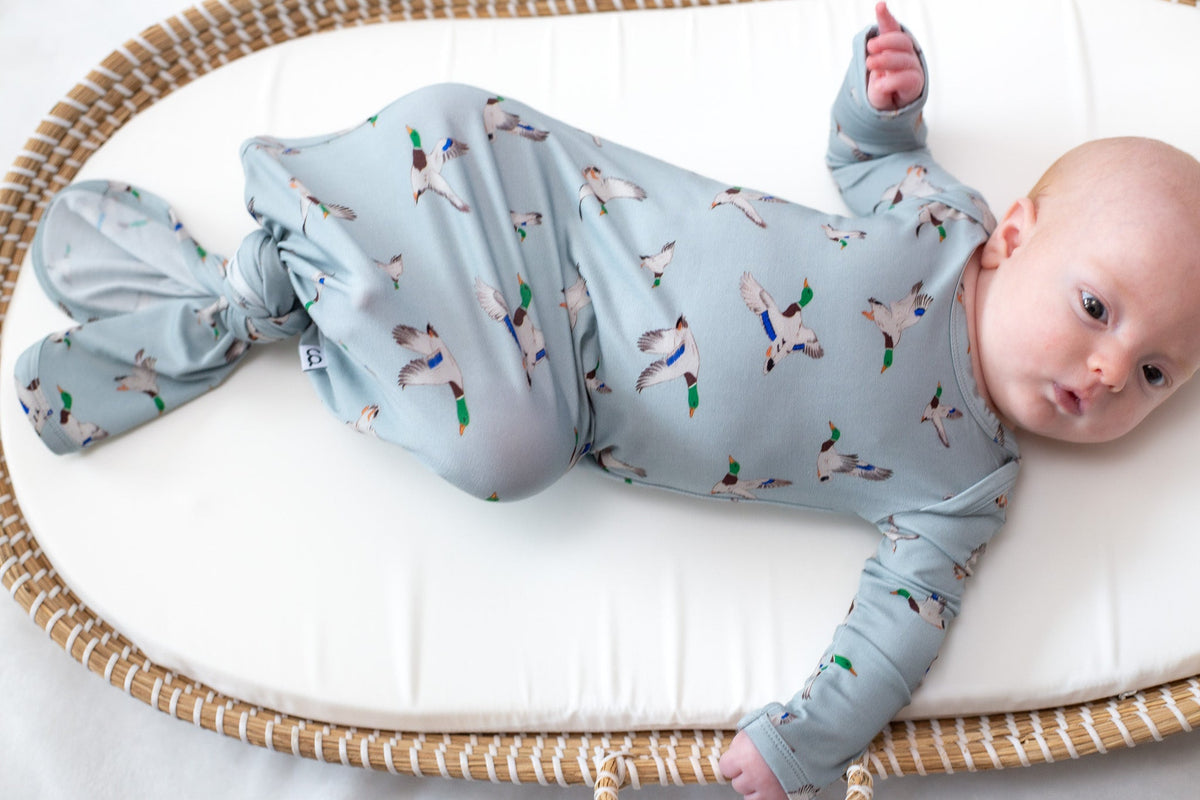 Goosies- Knotted Infant Gown - Mallards (0-3 mo)