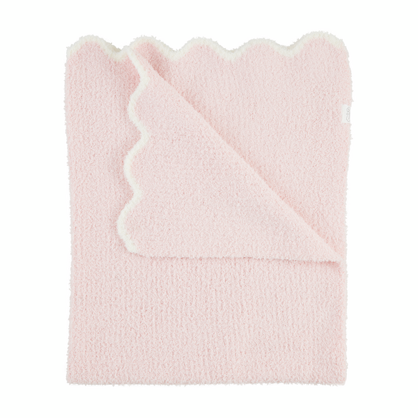 PINK SCALLOP CHENILLE BLANKET