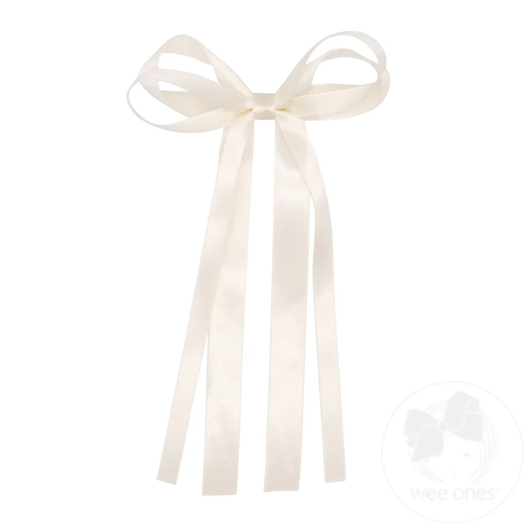 Wee Ones Mini Satin Double Loop Streamer Bow