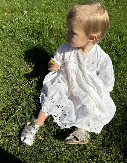 Robeez- Fleur First Kicks Sandals Gold - Persnickety Shop