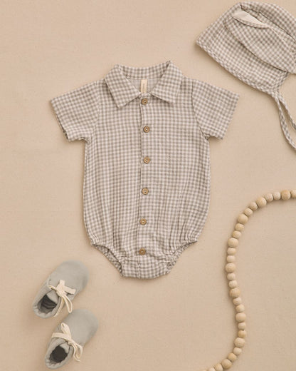 Matteo Romper || Sage Gingham - Persnickety Shop