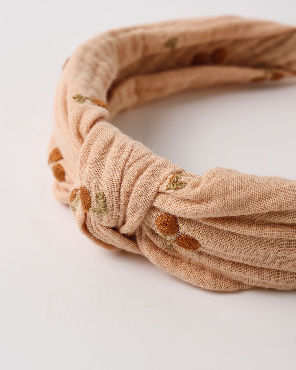 KNOTTED HEADBAND CHERRY EMBROIDERY - Persnickety Shop