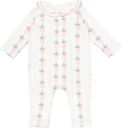 Sal & Pimenta Pink Mistletoe Baby Pajama - Persnickety Shop