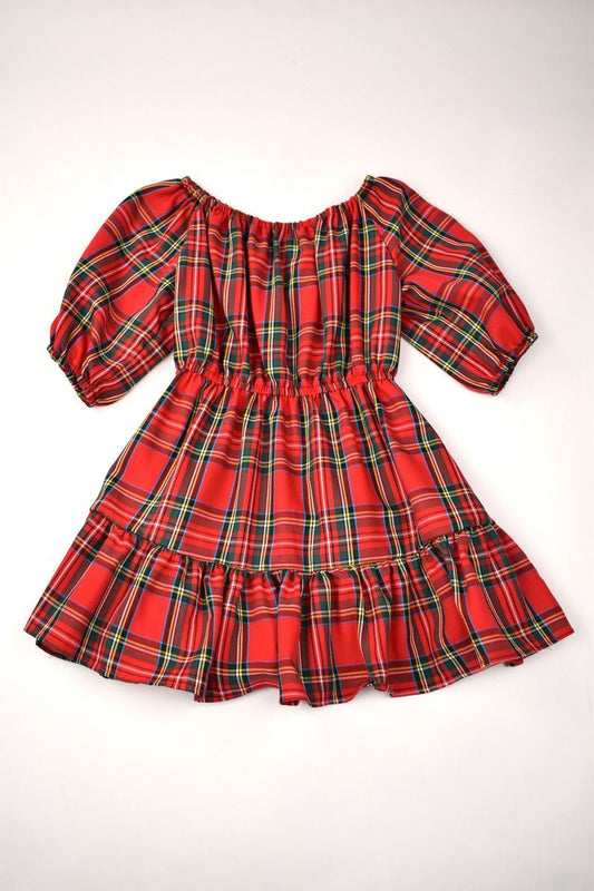 Funtasia Too CHRISTMAS PLAID TIERED DRESS