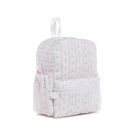 MINI BACKER - RIBBON FLORAL PINK BACKPACK - Persnickety Shop
